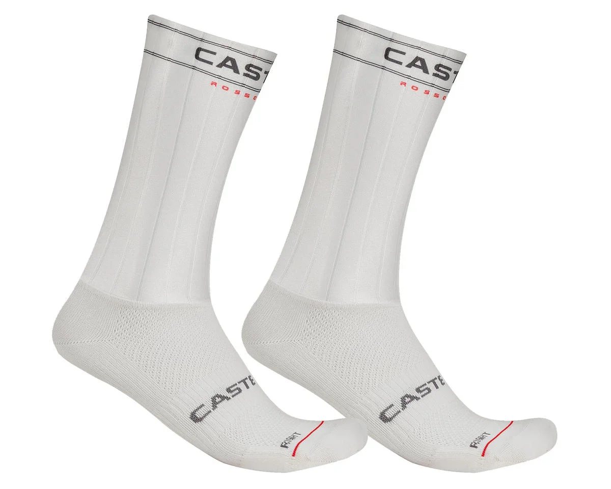 Castelli Fast Feet 4 Socks (White) (L/XL)