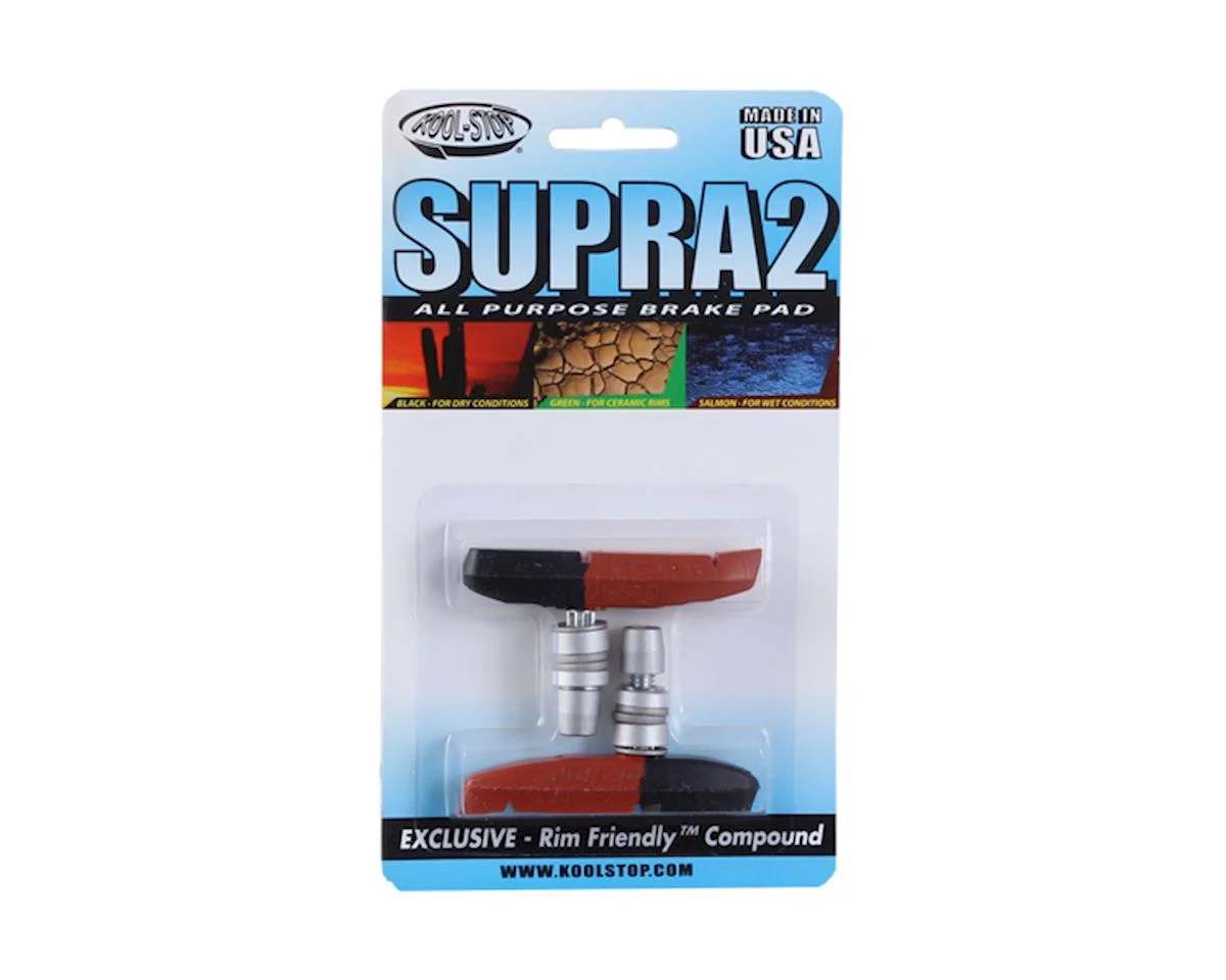 Kool Stop Supra 2 Brake Pads (1 Pair) (Dual Compound) (Threaded)